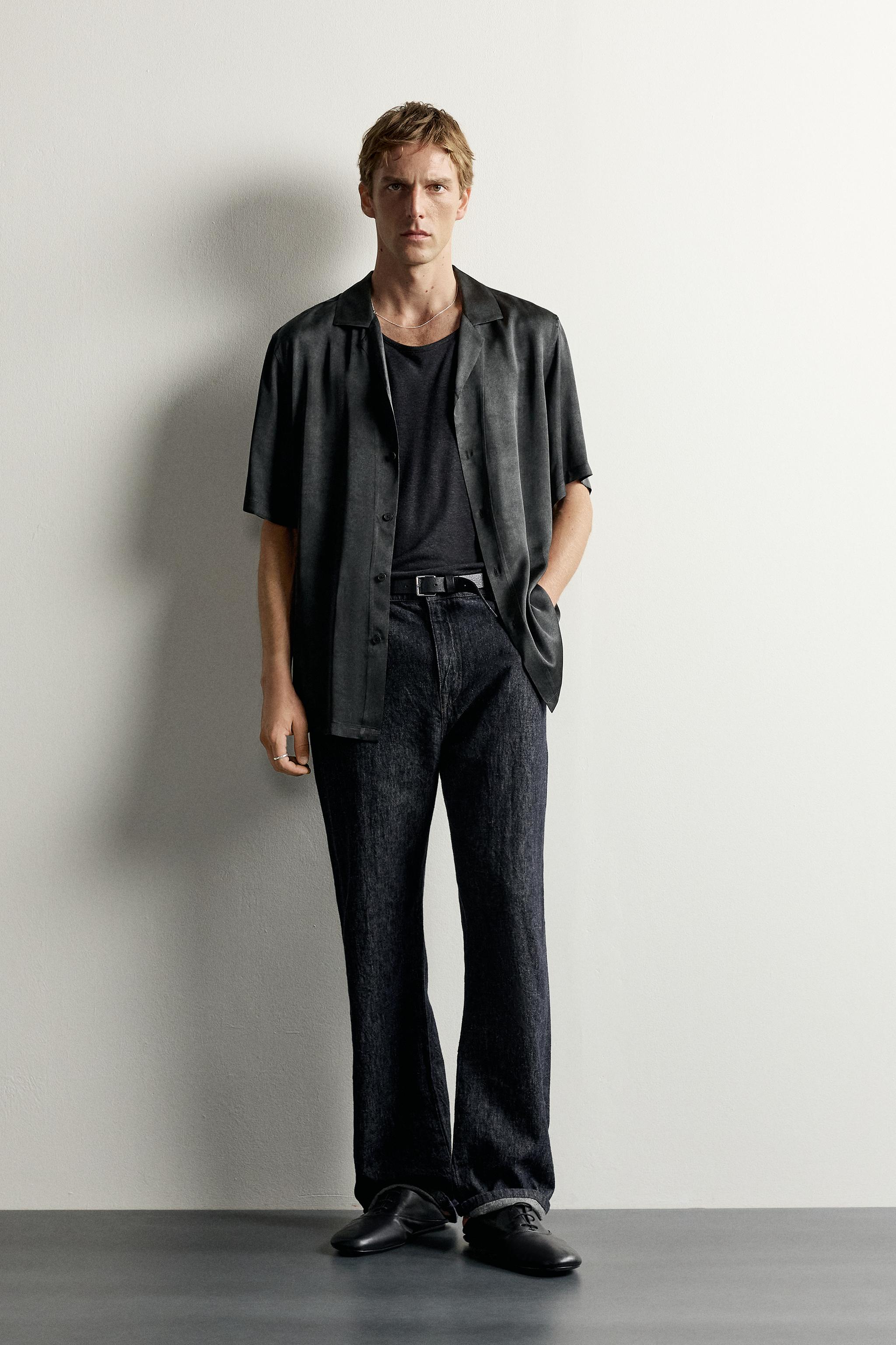 CHEMISE SATINÉE À IMPRIMÉ EFFET DÉLAVÉ